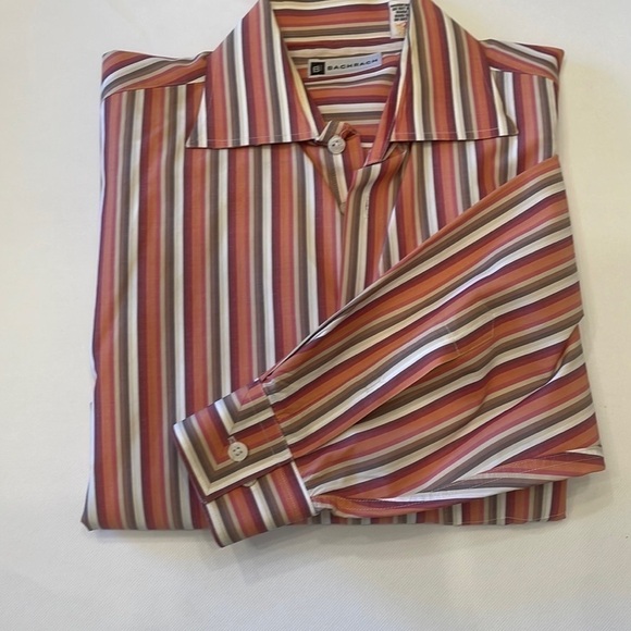 𝅺BACHRACH Striped Button Down Shirt Large - Picture 1 of 5